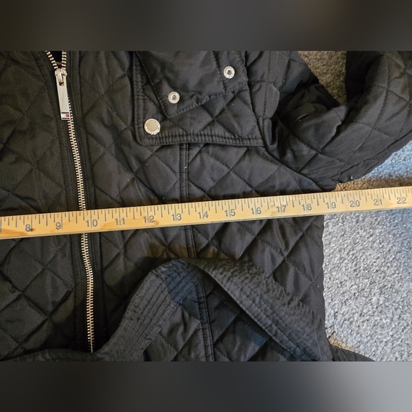 Tommy Hilfiger Quilted Lined Long Belted Coat w/Hood Streetwear Preppy - Picture 4 of 11